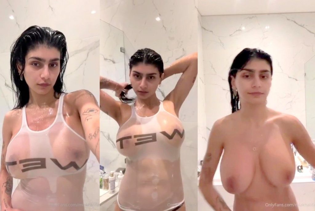 mia khalifa nude wet tank top shower onlyfans livestream leaked 1024x686 1